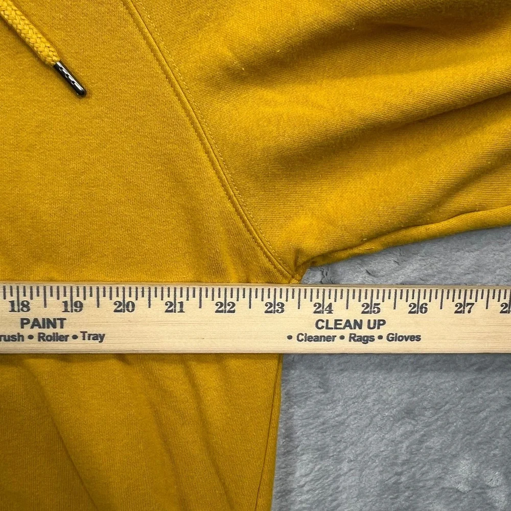 The North Face Hoodie Womens XL Yellow Gold Logo Pullover Sweatshirt Raglan